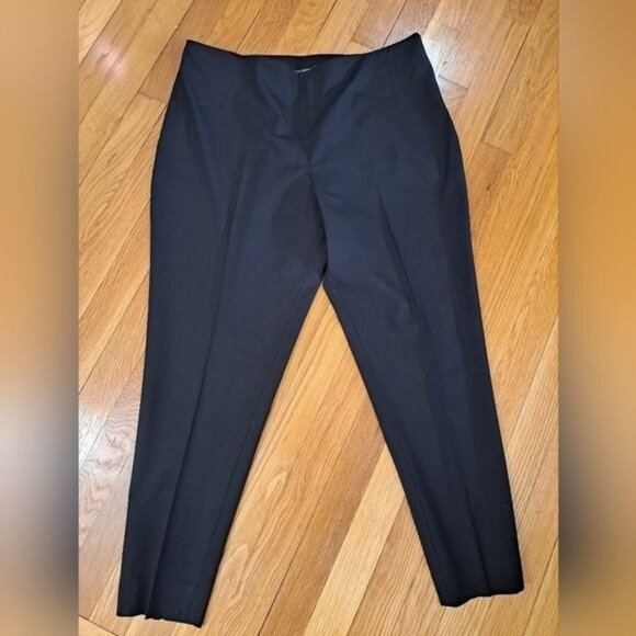 St John Caviar Size 14 Women's Black Pleated Trouser Dress Pants Side Zip Luxury - Picture 7 of 11